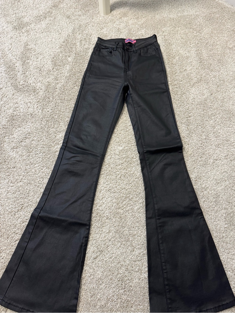 Edikted Leather Flare Jeans